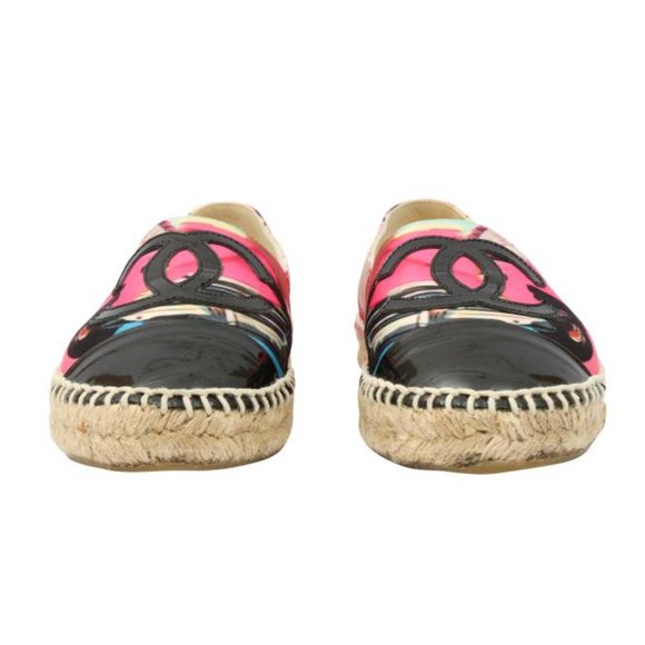 Chanel Pink Floral Print Espadrilles - Picture 2 of 5